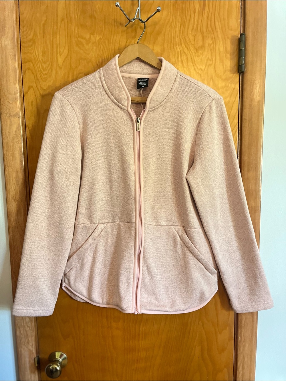 Jockey Women's Blush Pink Zip-Up Teddy Jacket